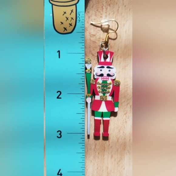 Handmade Christmas Soldier Earrings Stocking Stuffer - Picture 2 of 3